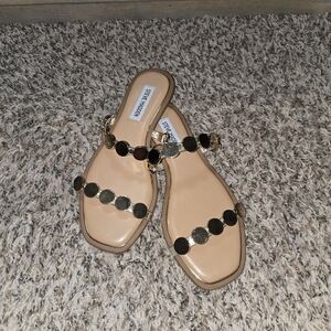 Steve Madden Metallic Gold and Tan Sandals